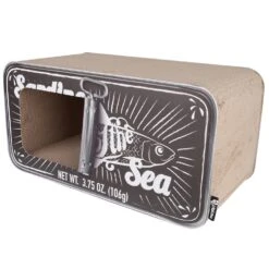 District 70 District 70 SARDINE Cardboard Krabkarton Zwart - 60x30x30 Cm -katten benodigdheden district 70 district 70 sardine cardboard krabkart 5
