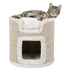Trixie Trixie Cat Tower Ria - 37 Cm - Lichtgrijs-Natuur 9 Trixie Trixie Cat Tower Ria - 37 Cm - Lichtgrijs-Natuur -katten benodigdheden trixie trixie cat tower ria 37 cm lichtgrijs natuu 3