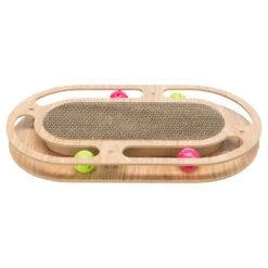 Trixie Trixie Krabkarton Met Houten Frame En Ballen - 46x4x25 Cm -katten benodigdheden trixie trixie krabkarton met houten frame en balle 2